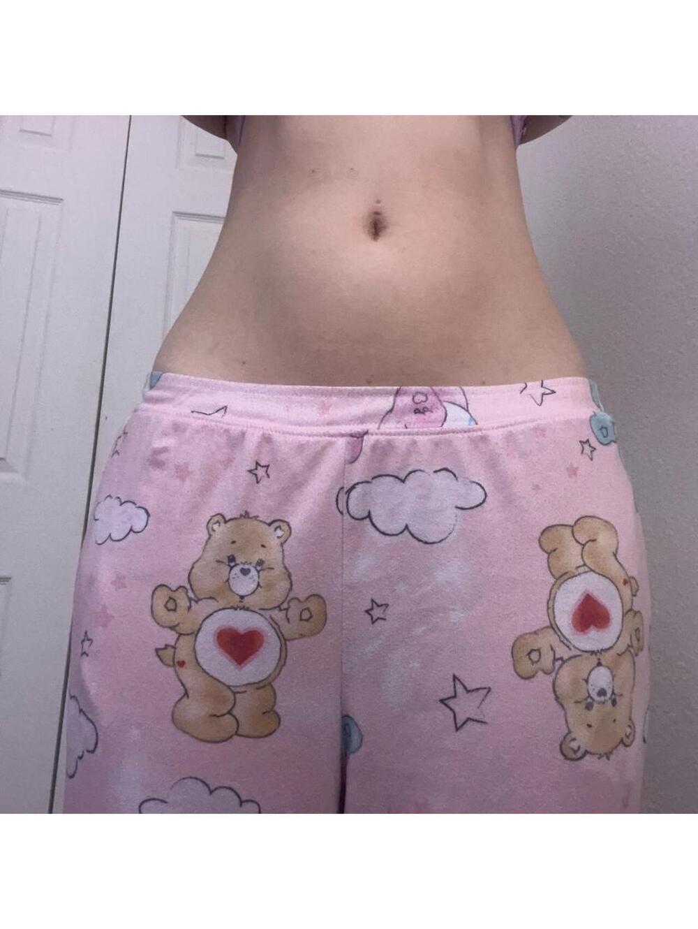 Pink Care Bears pajama pants